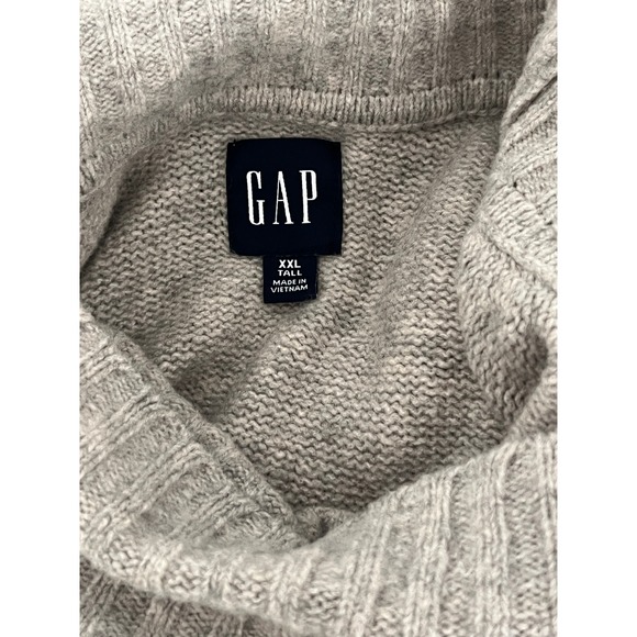 Gap Womens XXL Tall Gray Turtleneck Oversized Sweater Dress Long Sleeve Knit - Picture 6 of 6